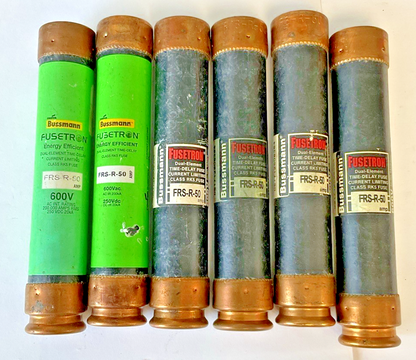 BUSSMANN FRS-R-50 FUSETRON FUSE CLASS RK5 600VAC 250VDC ***LOTOF6***