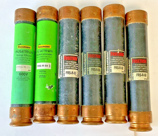 BUSSMANN FRS-R-50 FUSETRON FUSE CLASS RK5 600VAC 250VDC ***LOTOF6***