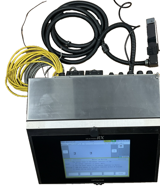 HITACHI RX2-SD160W INK JET PRINTER 240V 50/60HZ 1.2A *NO KEY SCREEN DOOR LOCKED*
