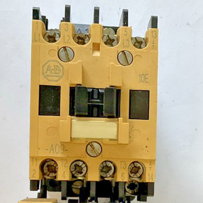 ALLEN BRADLEY 100-A09ND3 CONTACTOR SER B 600VAC 9A W/ 193-BSB60 RELAY 4-6A SER.B