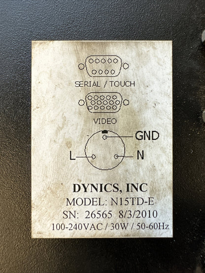 DYNICS N15TD-E 100-240VAC 30E 50/60HZ 15" DISPLAY