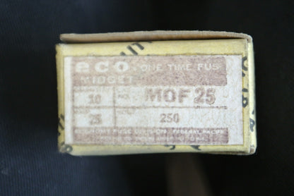BOX of 10 / ECONOMY / FPE MOF-25 MIDGET ONE-TIME FUSE / 25A / 250V