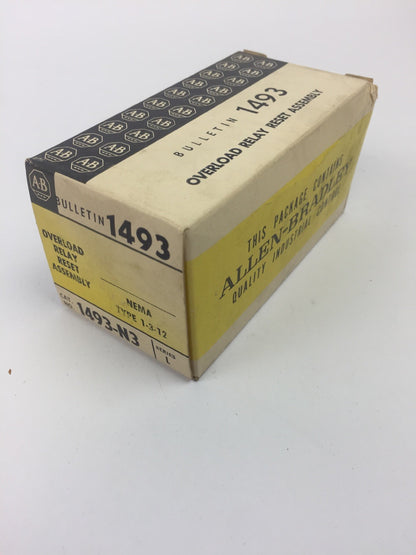ALLEN BRADLEY 1493-N3 OVERLOAD RELAY RESET ASSEMBLY NEMA TYPE 1-3-12