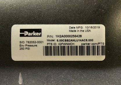 PARKER 6.00CBB2ALU14AC6.00 PNEUMATIC AIR CYLINDER ENV PRESSURE: 250PSI