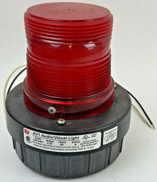 FEDERAL SIGNAL AV1 AUDIO/VISUAL LIGHT 120V 0.27A HZ60 SER.A