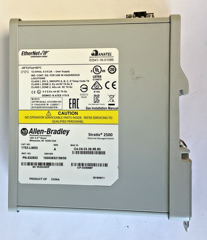 ALLEN BRADLEY 1783-LMS5 ETHERNET SWITCH SER.A 24VDC 0.3-0.2A