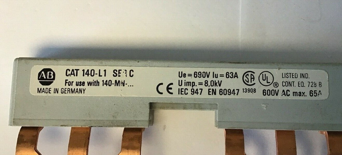 ALLEN BRADLEY 140-L1 SER.C 600VAC 65AMP TERMINAL LINKS***LOTOF2***