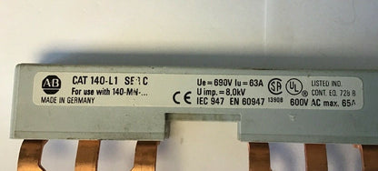 ALLEN BRADLEY 140-L1 SER.C 600VAC 65AMP TERMINAL LINKS***LOTOF2***