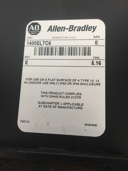 ALLEN BRADLEY 1400ELTC6 PANELVIEW 1400E 115/230VAC 90W SER E REV E FRN 5.16