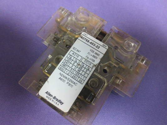 ALLEN BRADLEY 40768-453-22 - AUXILIARY CONTACT