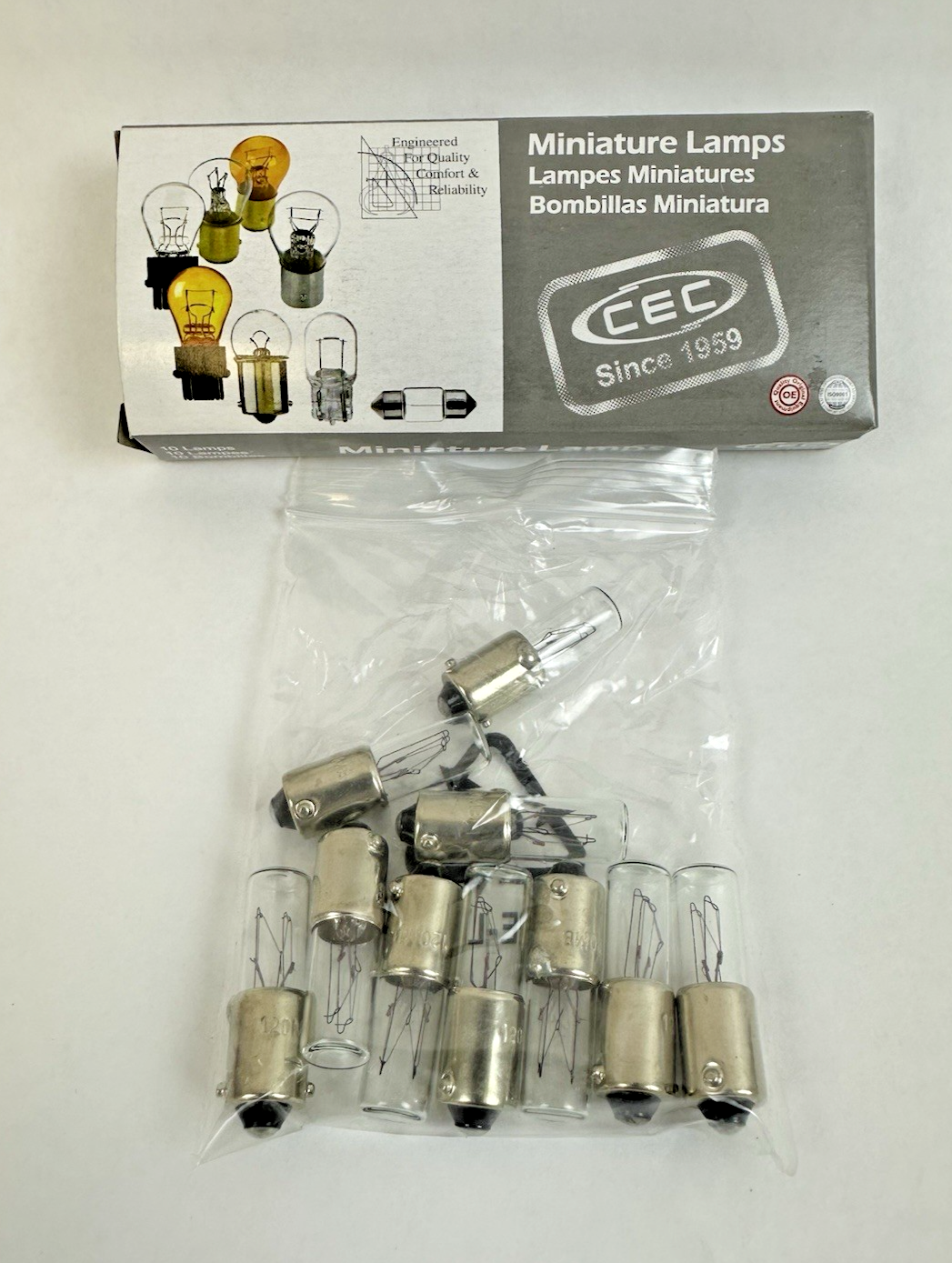 CEC 120MB MINIATURE LAMPS LIGHT BULBS PACK OF 10