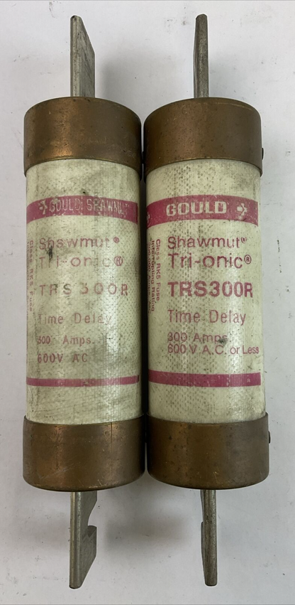 GOULD SHAWMUT TRS300R TRI-ONIC TIME DELAY FUSE 600VAC 300AMP (LOT OF 2)