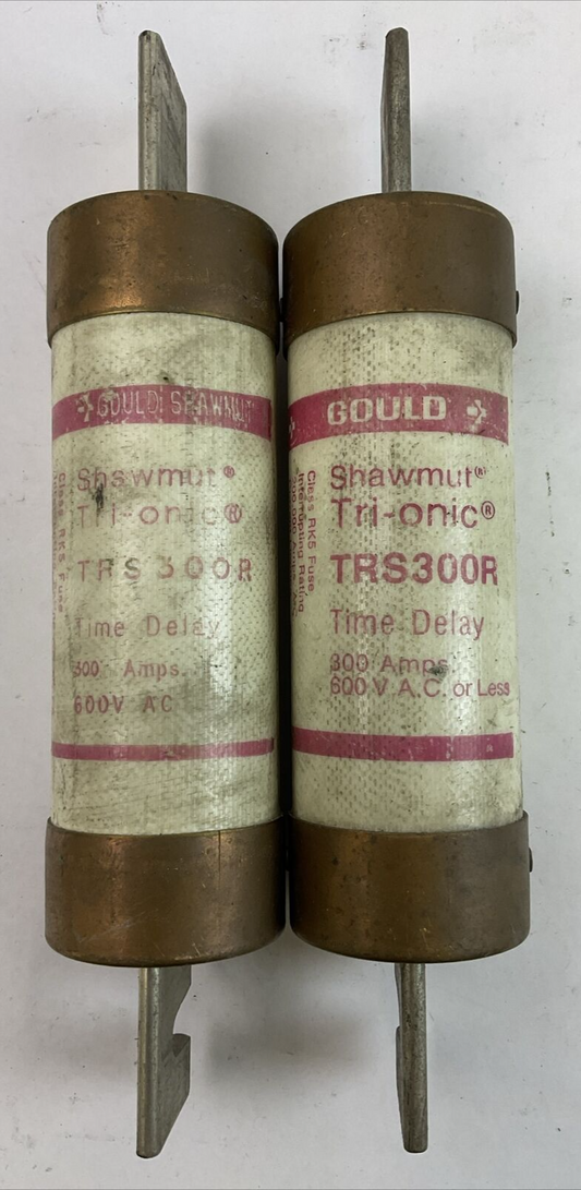 GOULD SHAWMUT TRS300R TRI-ONIC TIME DELAY FUSE 600VAC 300AMP (LOT OF 2)