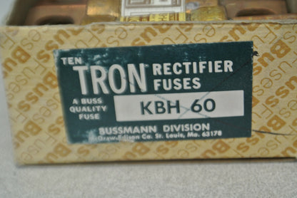 BUSSMANN / TRON KBH60 RECTIFIER FUSE / 500V / 60A / NEW SURPLUS