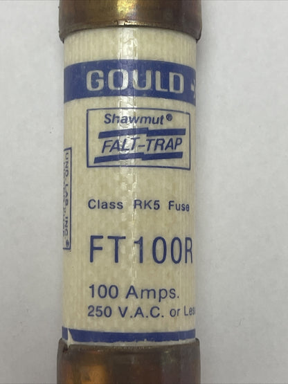 GOULD SHAWMUT FT100R FALT-TRAP CLASS RK5 FUSE 100AMP 250VAC (LOT OF 5)