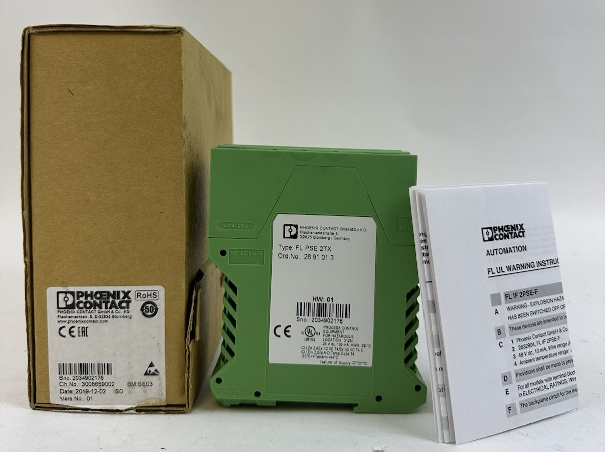 PHOENIX CONTACT FL PSE 2TX 2891013 24VDC ETHERNET MODULE