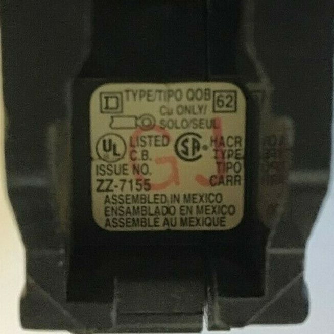 SQUARE D QOB110VH5237 CIRCUIT BREAKER 10A 120/240VAC 50/60HZ