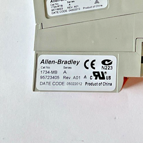 ALLEN BRADLEY 1734-MB PLC MODULE W/ 1734-RTB TERM.BLOCK, 1734-IB8 INPUT MODULE