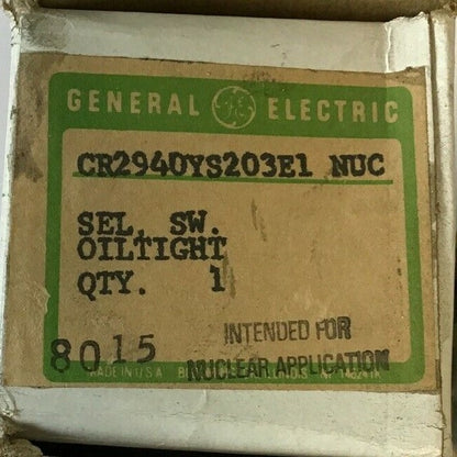 GENERAL ELECTRIC CR290YS203E1 NUC SELECTOR SWITCH 600V