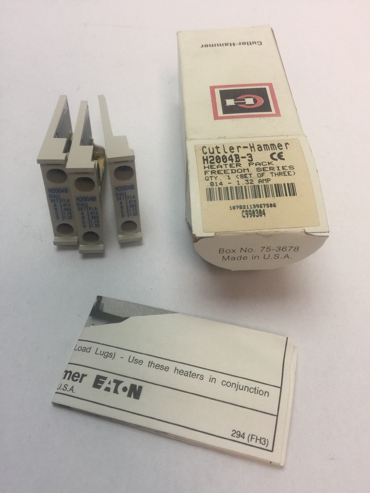CUTLER HAMMER H2004B-3 FREEDOM SERIES HEATER PACK (SET OF THREE) 0.814-1.32 AMP