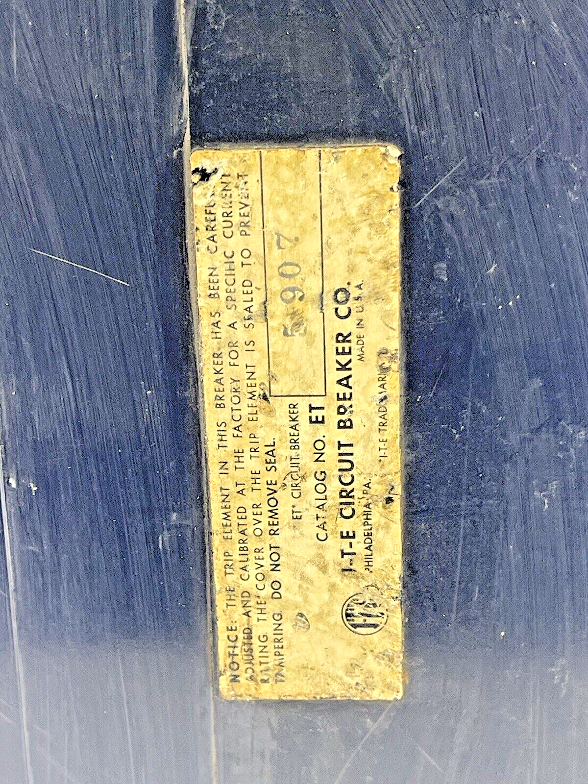 ITE - ET5907 - CIRCUIT BREAKER -TYPE ET, 225 AMP, 2 POLE, 600 VAC