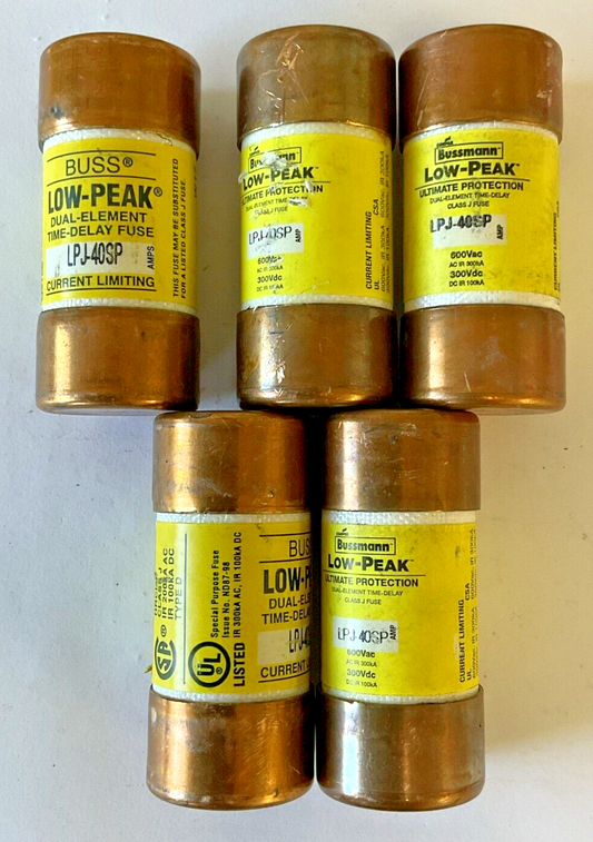 BUSSMANN LPJ-40SP LOW-PEAK FUSE 600VAC 300VDC ****LOTOF5****