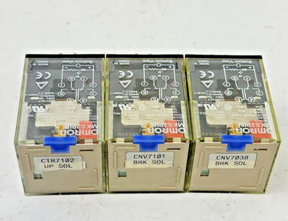 OMRON *LOT OF 3* - MKS2PIN - RELAY - 250VAC/ 30VDC, 10A RES. ,7A GEN. SINGLE PHS