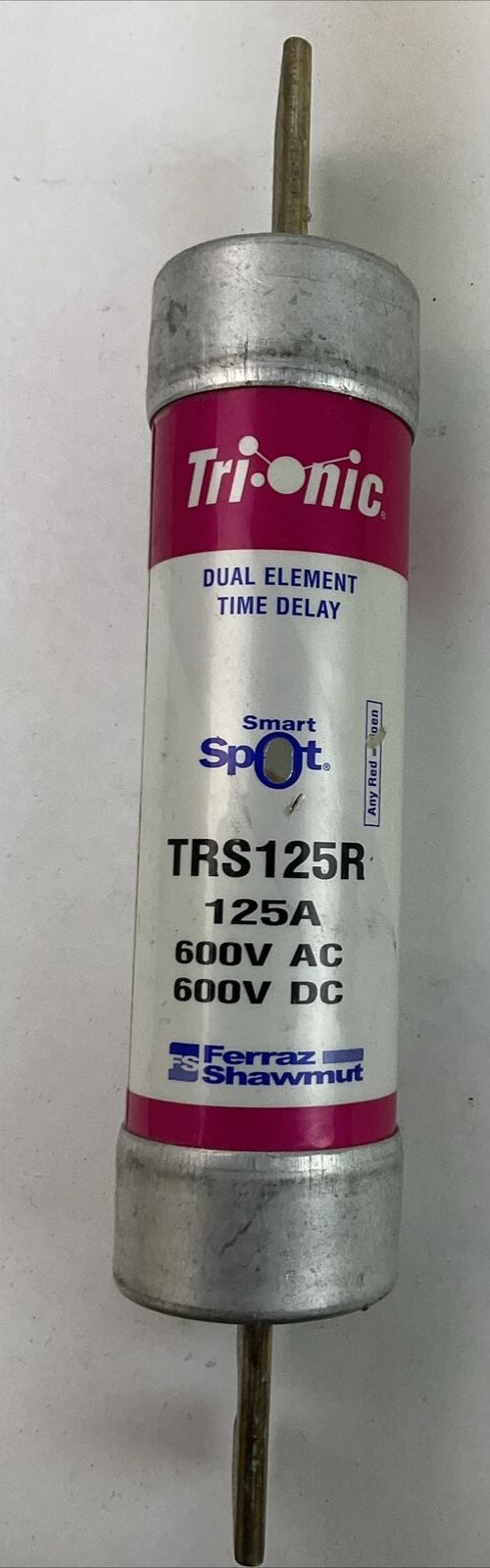 FERRAZ SHAWMUT TRS125R TRI-ONIC SMART SPOT DUAL ELEMENT FUSE 600V 125AMP