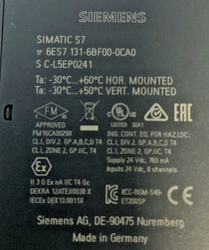 SIEMENS 6ES7 132-6BF00-0CA0 DIGITAL OUTPUT MODULE 24VDC 760MA 8x24VDC**LOTOF10**