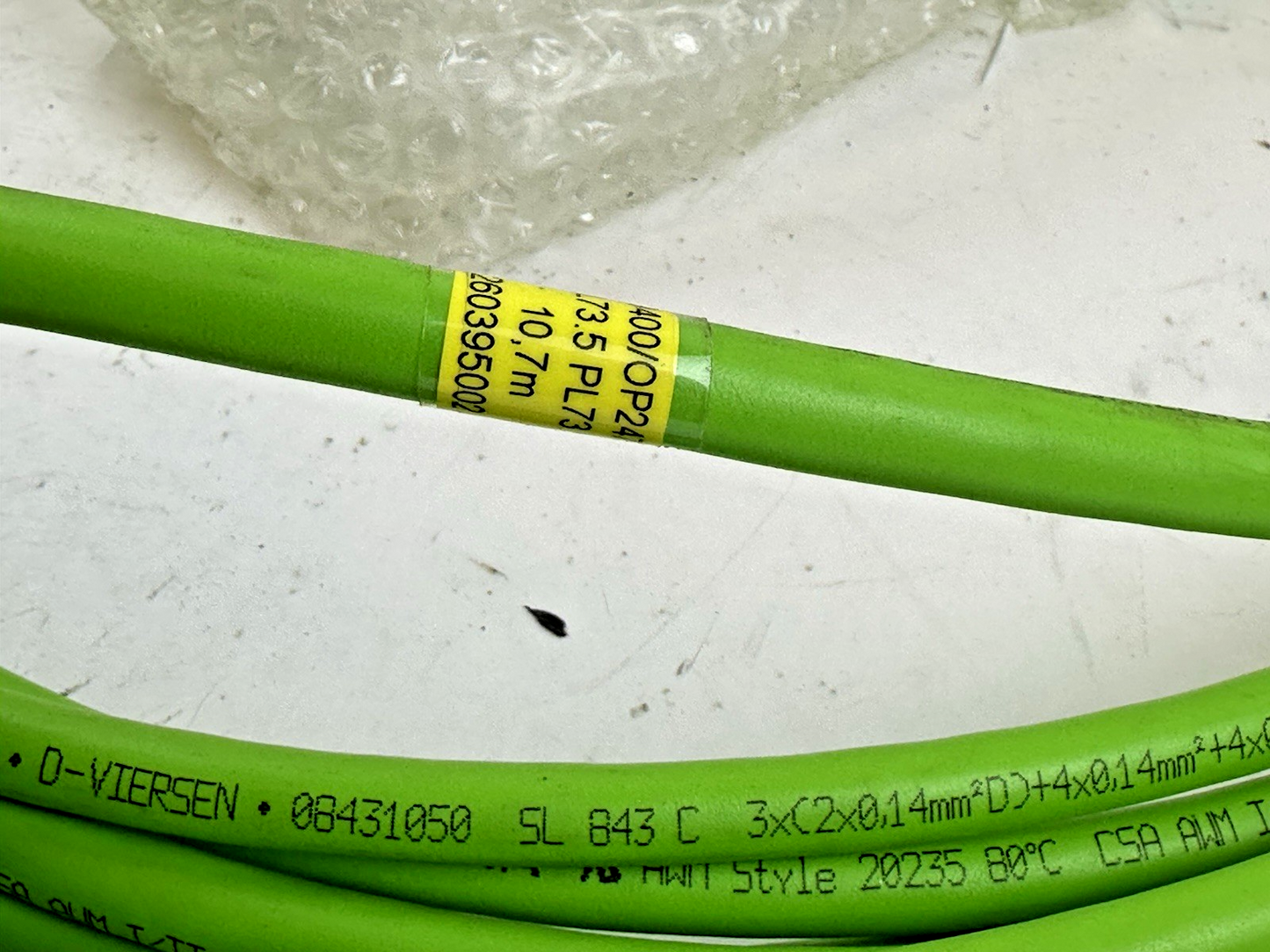 SAB BROCKSKES 279400/OP247-2 SERVO FEEDBACK CABLE 10.7M WIELAND 24-PIN CONNECTOR
