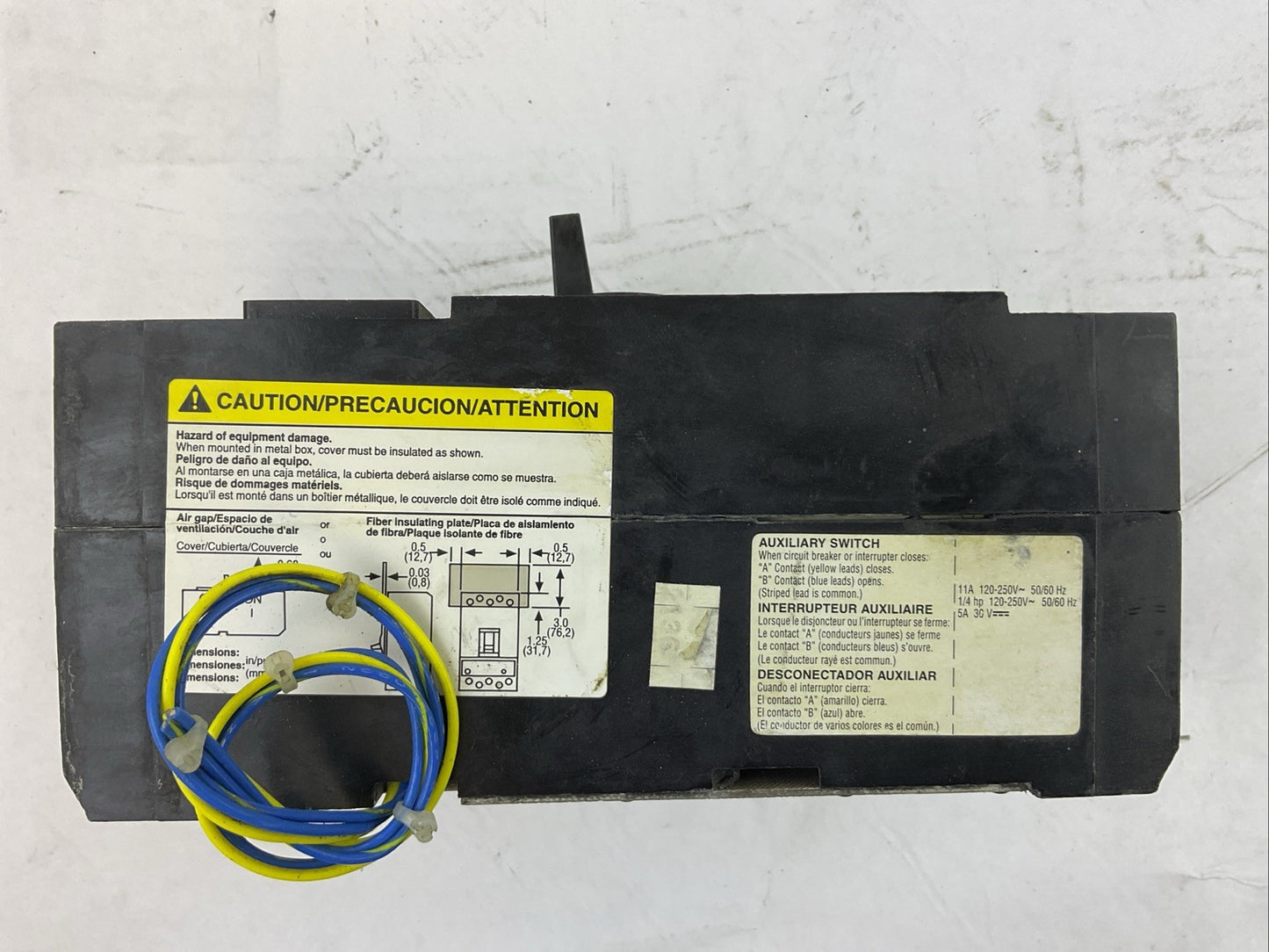 SQUARE D KHL361251212 CIRCUIT BREAKER 125A 600VAC 250VDC 3POLE TYPE S2