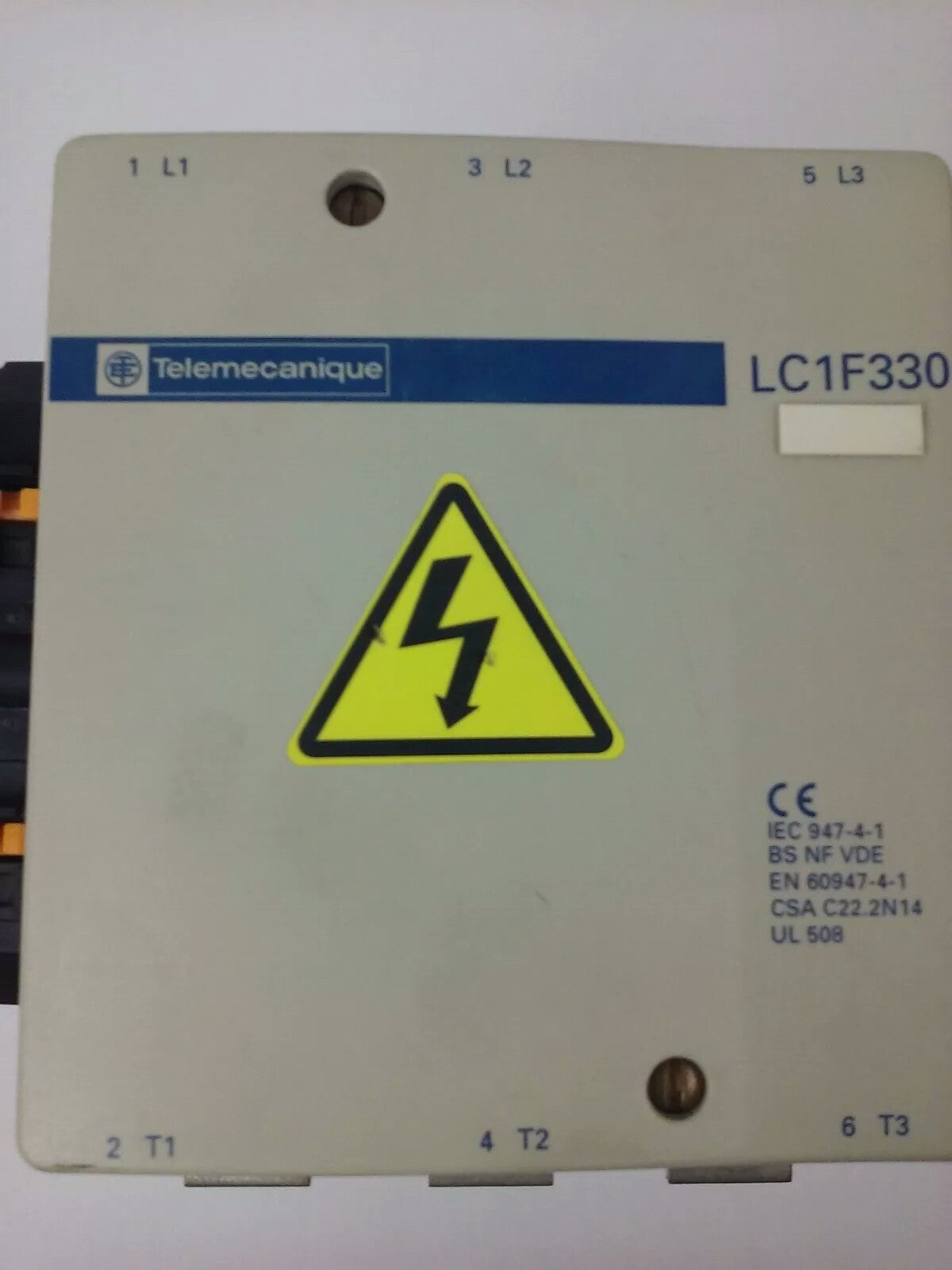 TELEMECANIQUE LC1F330 CONTACTOR, 3PH, 600V, 370A, 250HP, W/ 24V 40/400HZ  COIL