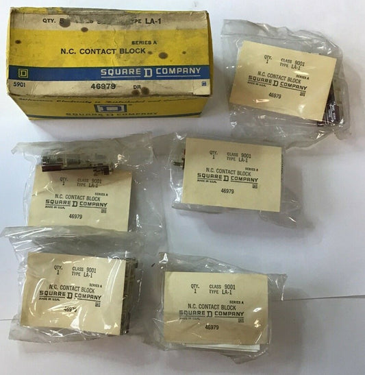 SQUARE D 9001 LA-1 N.C. CONTACT BLOCK SERIES A BOX OF 5