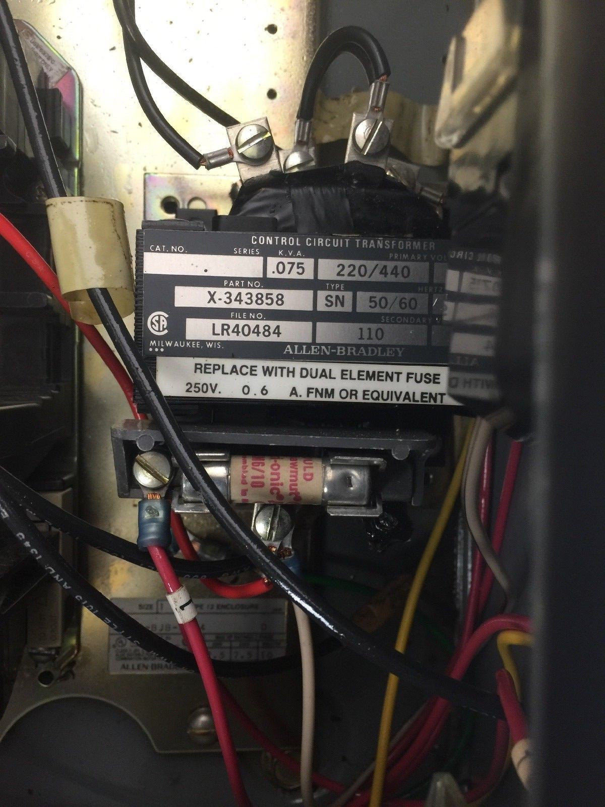 Allen Bradley 512-BJB-6-24 Combination Motor Controller with Control Transformer