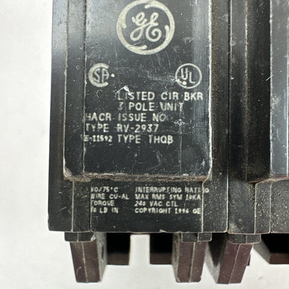 GE THQB32020 CIRCUIT BREAKER 20AMP 3POLE 240VAC