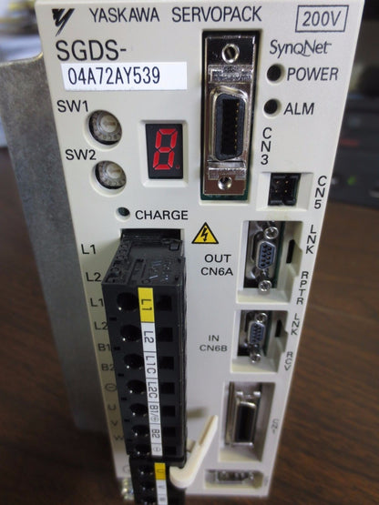 YASKAWA SGDS-04A72AY539 AC SERVOPACK OUTPUT: 0-23VAC, 0-300Hz 2.8A