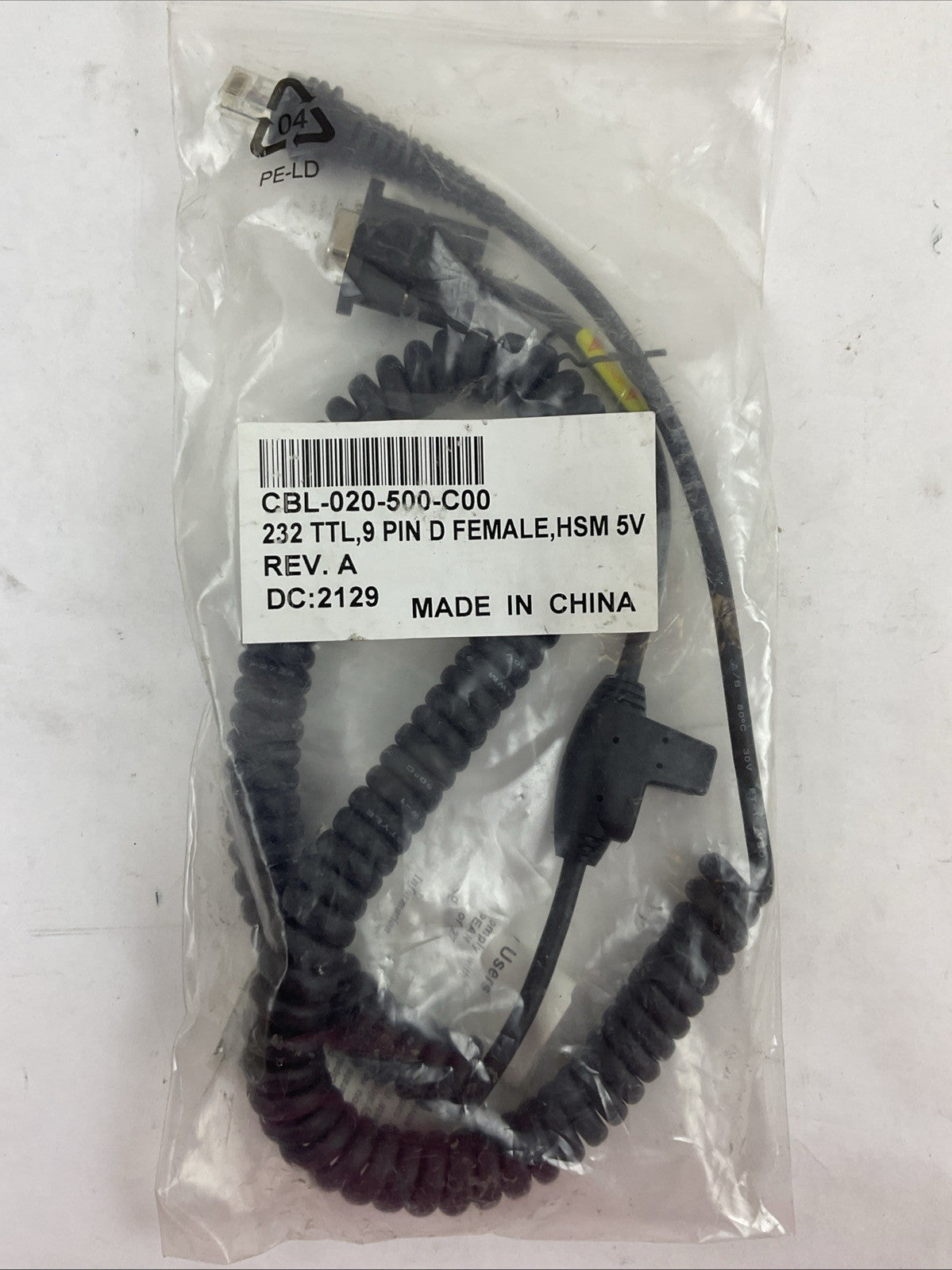 HONEYWELL CBL-020-500-C00 REV A 232 TTL 9 PIN D FEMALE HSM 5V CABLE