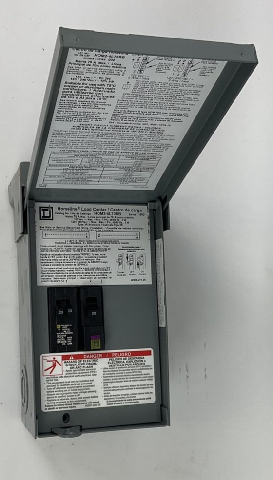 SQUARE D HOM2-4L70RB HOMELINE LOAD CENTER 70A SER.02 240VAC 1PH