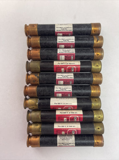 BUSSMANN LPS-RK-5 6/10 LOW-PEAK DUAL TIME DELAY ELEMENT FUSE 600VAC (LOT OF 10)