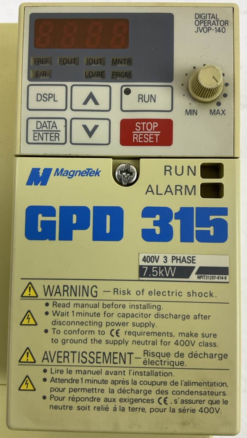 MAGNETEK MVB018 AC DRIVE SPEC:47P51 INTERFACE SI-P1/V7 DIGITAL OPERATOR JVOP-140