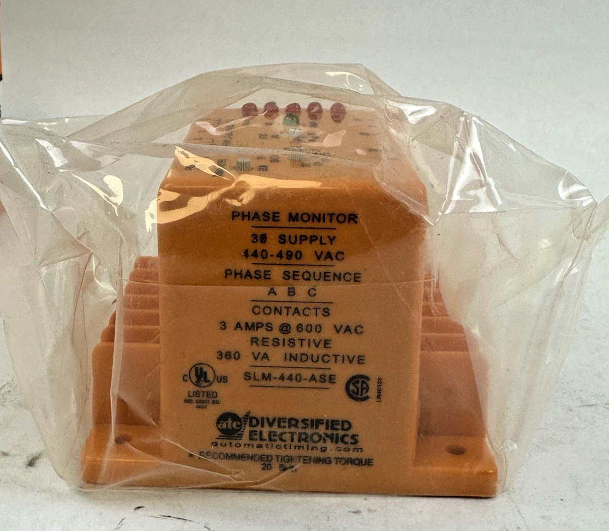 ATC SLM-440-ASE PHASE MONITOR RELAY 440-490VAC 3PH DPDT 3A 600VAC MICROPROCESSOR