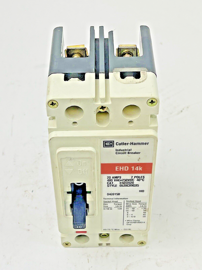 CUTLER-HAMMER - EHD2020 - CIRCUIT BREAKER - 20A, 2POLE, 480VAC