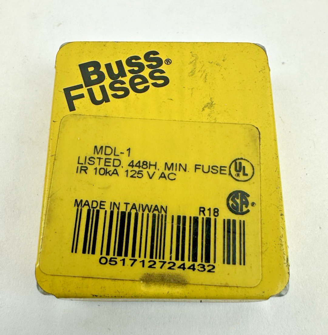 COOPER BUSSMANN MDL-1 FUSE 125VAC 5 PACK LOT OF 3