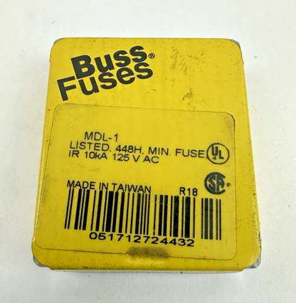COOPER BUSSMANN MDL-1 FUSE 125VAC 5 PACK LOT OF 3