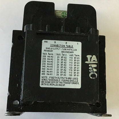 CUTLER HAMMER C0100E5EFB CONTROL TRANSFORMER 100VA 50/60HZ