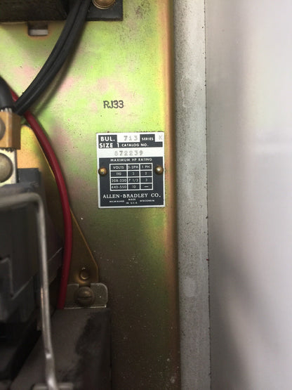 ALLEN BRADLEY 872239 COMBINATION STARTER 550V 10HP 3PH SIZE 1 BREAKER 3A