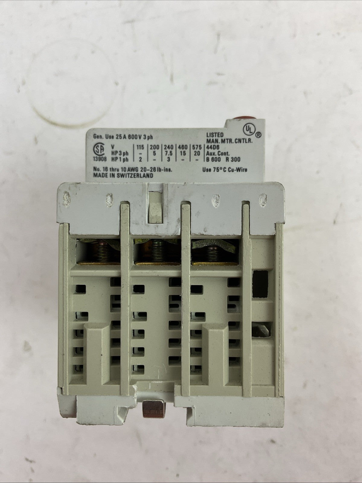 ALLEN BRADLEY 140-MN-1000 MANUAL MOTOR STARTER SER C 25A 600V 3PH 20HP