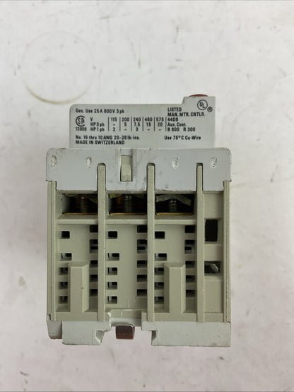 ALLEN BRADLEY 140-MN-1000 MANUAL MOTOR STARTER SER C 25A 600V 3PH 20HP