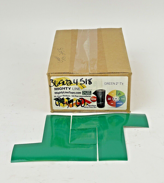 MIGHTY LINE TAPE - GREEN T - BOX of 100 T'S - INDUSTRIAL TAPE - 6"X6"X2"