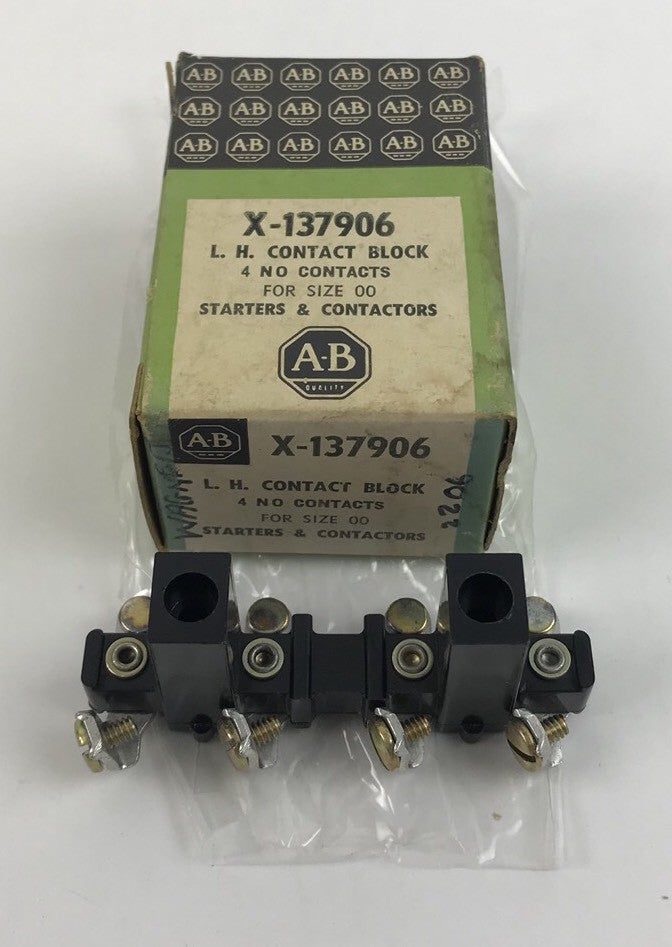 ALLEN-BRADLEY, X137906, 4 NO CONTACTS, SIZE 00, STARTERS & CONTACTORS